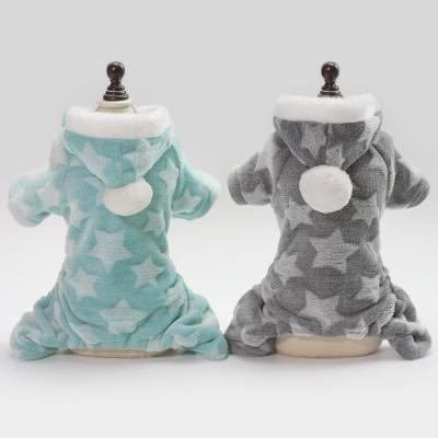 China Factory Designed Dog Cat Warm Pajamas Clothes Autumn Winter Pet Hoodies Doggie Fashion Overalls Viable For Small Dogs for sale