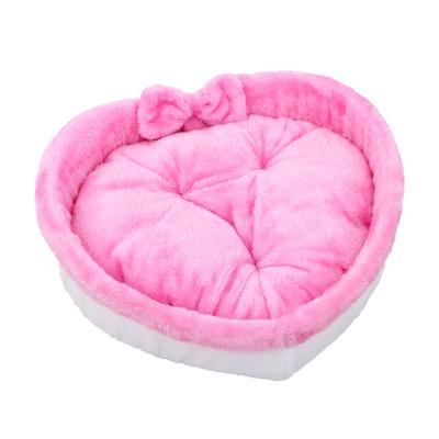 China Hot Selling Breathable Cat Bed - Amazon Heart Pet Bed for Cats or Small Dogs, Ultra Soft Short Plush, Anti-Slip Bottom, for sale