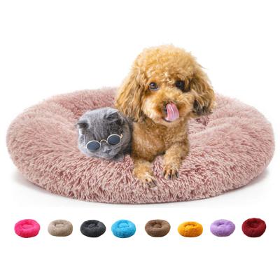 China Travel Donut Amazon Hot Selling Cute Round Pet Bed Supplies Accessories Modern Cat and Dog Pet Bed for sale