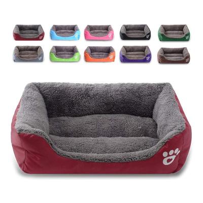 China Sustainable New Designer Foot Logo Printed Soft Breathable Comfortable Oxford Fabric Dog Bed for sale