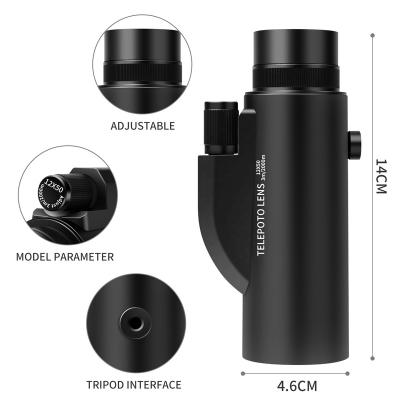 China Portable Touring HD Outdoor 12x50 Lens Bottom Magnification All Metal Double Adjustment Telescope Lens, Suitable for Touring Telescope Magnification Lens for sale