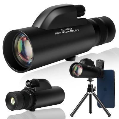 China FST 2022 Outdoor Travel and Bird Watching Telescope 12-36x50 bak4 Hunting Function Telescope Portable Telescope, Magnifying Phone Lens for sale