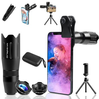 China detachable & sustainable& 2021 New 20x Storage Bag 3-in-1 Long Distance Mobile Phone External Shooting Lens For Travel, Close-up And Long Distance Photography for sale