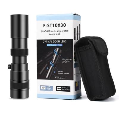 China Handheld Professional Mobile Telescope Lens Universal 10-30x Zoom Telephoto 10-30x Zoom Camera Lens with Remote and Tripod for sale