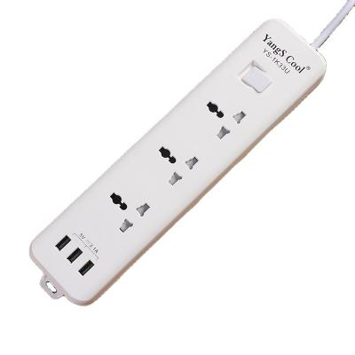 China High Quality Convenient Security With Switch 110V-250V With 3USB Port Power Extension Socket 1.8m Extension Cord 3 Plug for sale