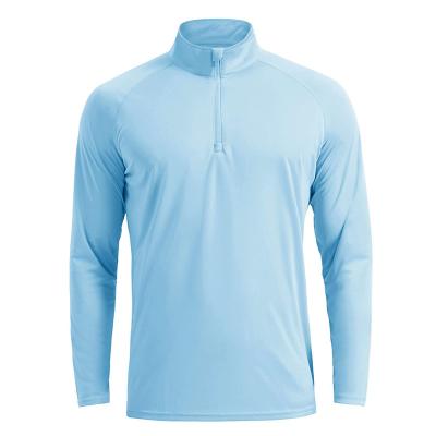 China Anti-wrinkle Eklentson Men's Uv Protection T-shirts 1/4 Zip Long Sleeve Quick Dry Outdoor T Shirt Hiking Fishing Camping Climbing Pullover for sale