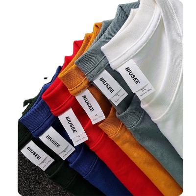 China Anti-wrinkle High Quality Cotton Custom T Shirt For Men Blank Heavy Weight Oversized Tshirt Printing Men's T-shirts for sale