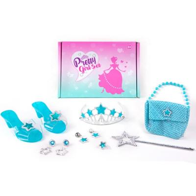 China ABS Girls Play Princess Shoes Toys Dress Up and Princess Set Tiara Role Play Collection Fashion Shoes Toy For Sale for sale