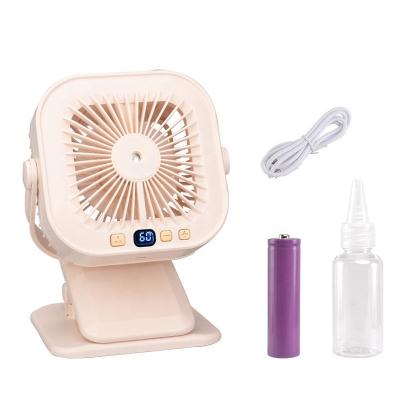 China 360 Rotation Mini Air Conditioning Fan Small Humidifier Fan USB Rechargable Fan Amazon Best Portable Quality Table for sale