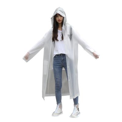 China 2022 Light Weight Fashion Factory Supply EVA Big Brim Adult Raincoat Hot Selling Multifunctional Long Jacket Customized for sale