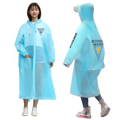 China 2022 Light Weight Factory Supply Durable EVA Big Brim Adult Raincoat Hot Selling Waterproof Rain Wear Reusable Customized for sale