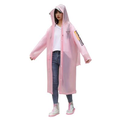 China New Style Fashion Lightweight Factory Supply EVA Big Brim Adult Waterproof Raincoats For Women Multifunctional Long Jacket Customized for sale