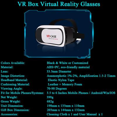 China Google Cardboard VR Box VR Case Virtual Reality VR 3D Glasses Manufacturer for sale