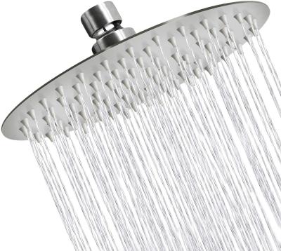 China Without Switch Large Bathroom Waterfall Rainfall Stainless Steel Wall Mounted High Pressure Shower Head for sale