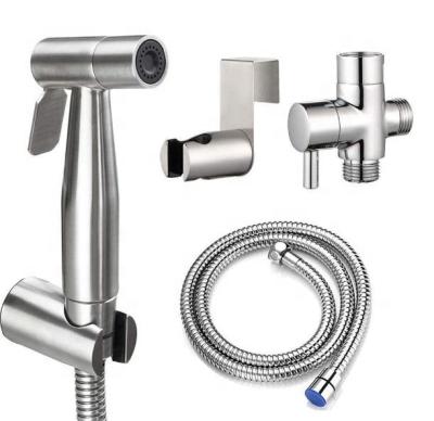 China With diverter high quality stainless steel or brass bathroom bidet set sprayer with hose for sale