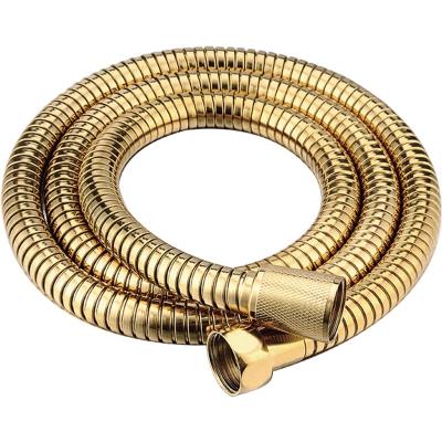 China Modern High Quality Gold-plating Stainless Steel Lock Flexible Hose Bathroom Shower Hose Double for sale