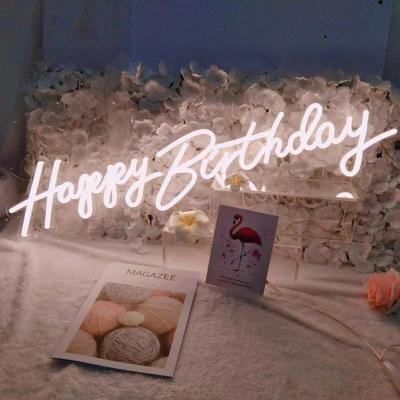 China Buildings Custom Led Neon Light Box Personalized Custom Logo Neon Sign For Wedding Happy Birthday Party Wall Decor for sale