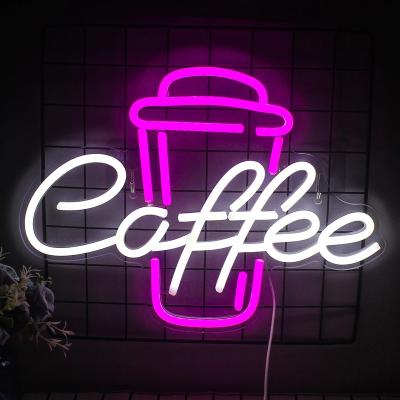 China Residential Room Light Bedroom Reunion Shop Birthday Wedding Party Sign Coffee Neon Light Coffee Mug Personality Wall Decoration for sale