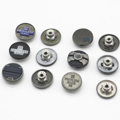 China Washable High Quality Metal Buttons Factory Wholesale Custom Logo 6-14mm Metal Snap Jean Buttons For Garment for sale