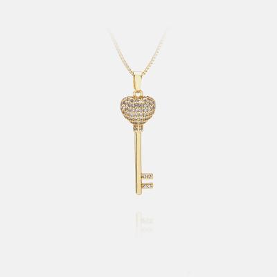 China Fashion TRENDY Heart Pendants CZ Head Stones 18k Gold Plated Jewelry Head Pendant Necklaces for sale