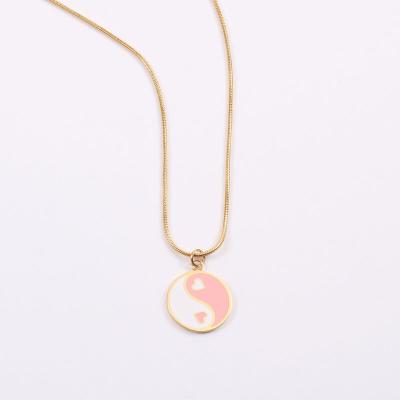 China FASHIONABLE Newcomer Personalized Fashion Jewelry Gold Plated Stainless Steel Yin and Yang Pendant Necklace for sale