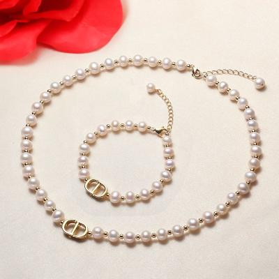 China Trendy Fashion Pearl Jewelry Gold Plated Pear Bracelet Freshwater Pearl Necklace for sale