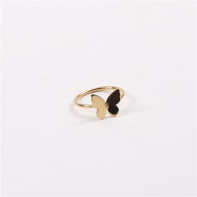 China New Arrival FASHIONABLE Gold Plated Stainless Steel Butterfly Rings for sale