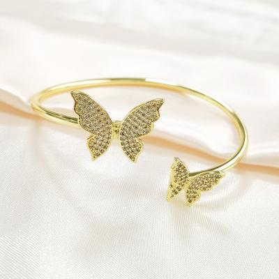 China IVIAPRO FASHIONABLE Jewelry 18K Gold Plated CZ Butterfly Bracelets for sale