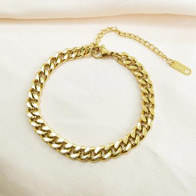 China IVIAPRO FASHIONABLE Wholesale High End 18K Gold Plated Stainless Steel Link Chain Bracelet For Women for sale