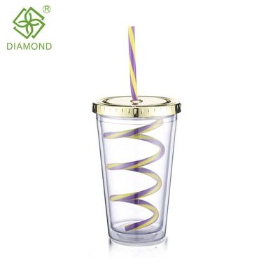 China Sustainable Drinking Plastic Water Bottle Sports Bottle With Straw for sale