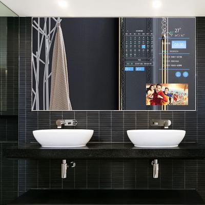 China Customized Modern Bathroom Magnifying Waterproof Smart Touch Screen Led Light Mirror for sale