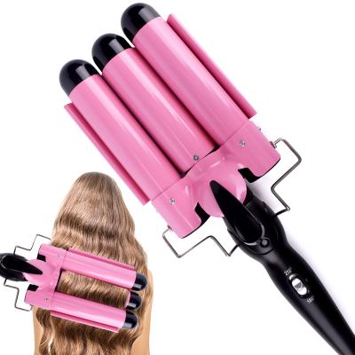 China Professional Home Promotion Travel Salon Travel Hair Curling Iron Ceramic Irons Wave Styling Tools Hair Styler Magic Wand 3 Barrel Automatic Hair Curler for sale