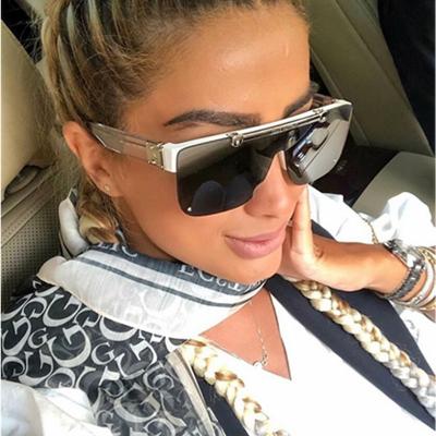 China Fashion sunglasses fashion sunglasses 2021 retro hot sale oversized half frame women sunglasses UV400 adjust men's sunglasses for sale