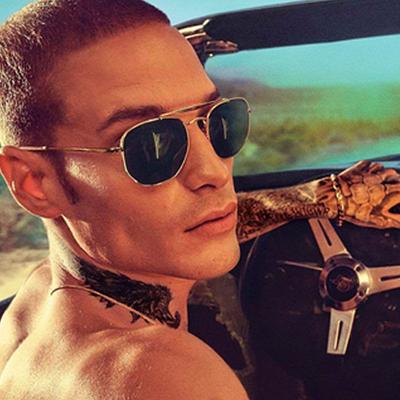 China 2020 Fashion Sunglasses Metal Frame Classic Sunglasses Unisex Vintage Shading UV400 Dual Shading Gradient Rays Polygon Sunglasses for sale