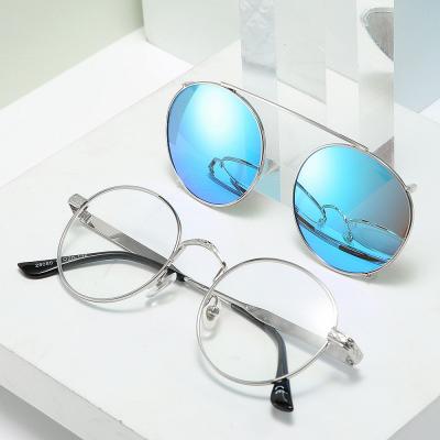 China 2020 Fashion Sunglasses Steampunk New Arrival Vintage Men's Removable Glass Sun Glasses Style Round Clip On Sunglasses for sale