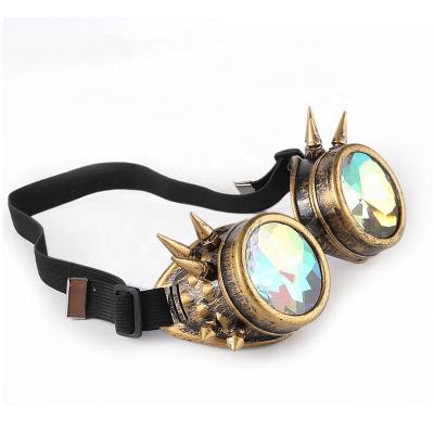 China Colorful Diffracted Steampunk Glass Kaleidoscope Party Sunglasses Fashion Sunglasses Factory 2019 New Fashion for sale