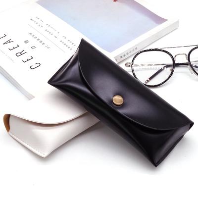 China Eyewear Packaging Logo Glasses Holder Eyewear Packaging Box Custom Black Wholesale Solid Storage Box Pu Leather Glass Case for sale