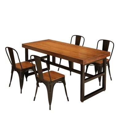 China Foldable Dining Table Sets Metal Ware American Wooden Retro Style For Dining Room Or Cafe Furniture Original Material SFT Type for sale