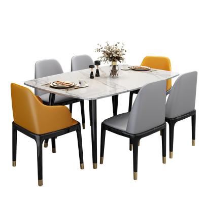 China French style foldable light luxury dining table modern simple stone and wood dining table sets dining room for sale