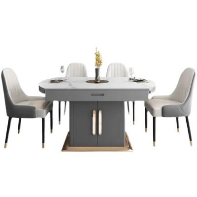 China Stone Foldable Modern Lightweight Luxury Dining Table Sets With Dining Chairs Square Round Table For Dining Room for sale