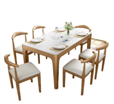 China Foldable Modern Simple Wooden Dining Table Set European Luxury Classic Square Elegant Style Dining Table Set for sale