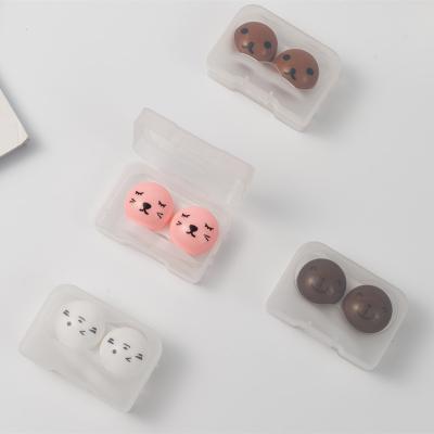 China Eco-friendly New Product Cute Cartoon Printing Contact Lens Case With Contact Lens Accessories for sale