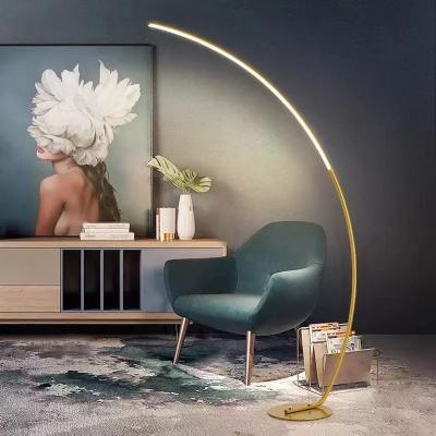 China 2023 new cheap nordic modern hotel gold arc standing floor lamp for sale