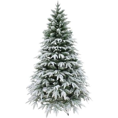 China 210cm Luxury Mixed Leaf Festive Decorative Christmas Tree With Warm White LED Lights Outdoor Christmas Decorative Tree for sale