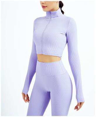 China Autumn and Winter Running Sports Women's Long Sleeve Fitness Clothing Suit Breathable Two-Piece Yoga Clothes for sale