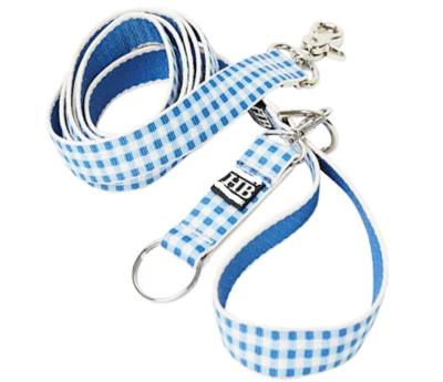 China 100% Padded Certified Recycled Blue Plastics Gingham Dog Leash for sale