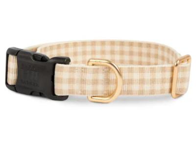 China 100% Padded Certified Recycled Plastics Farm Gingham Dog Collar for sale