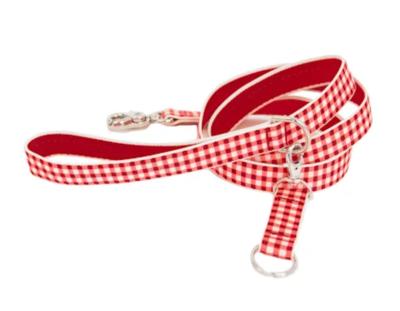 China 100% Padded Certified Recycled Red Plastics Gingham Dog Leash for sale