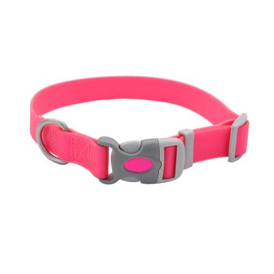 China Personalized Durable Waterpro Coated Webbing Dog Collar for Outdoor Fun, Pink for sale