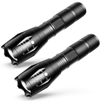 China Zoomable Extendable Waterproof Portable Flashlights Torch Emergency T6 Aluminum Alloy Military Self Defense Tactical Flashlights for sale